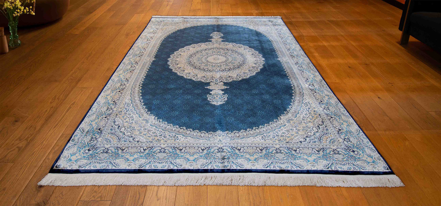 SILK ON SILK "DURSUN COLLECTION" HAND MADE CARPET 6'9"X9'9"
