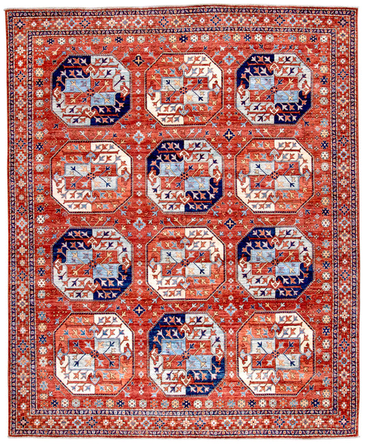 TURKMEN RUG WOOL AND COTTON 8'1"x9'9"