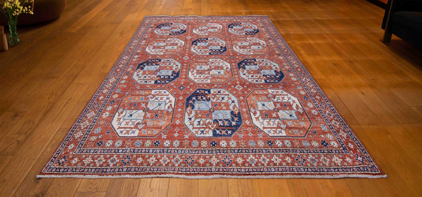 TURKMEN RUG WOOL AND COTTON 8'1"x9'9"