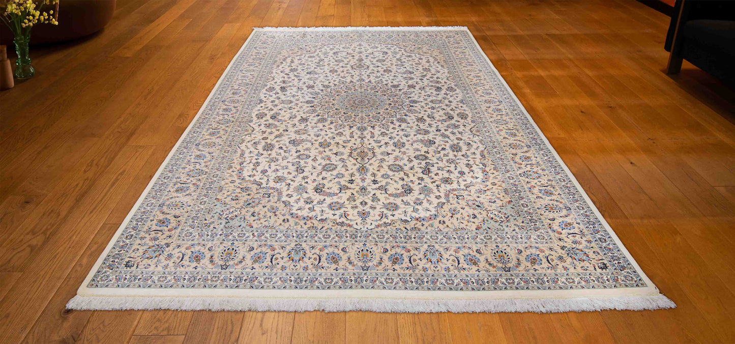 HAND MADE "QUM SILK" CARPET 6'6"X10'