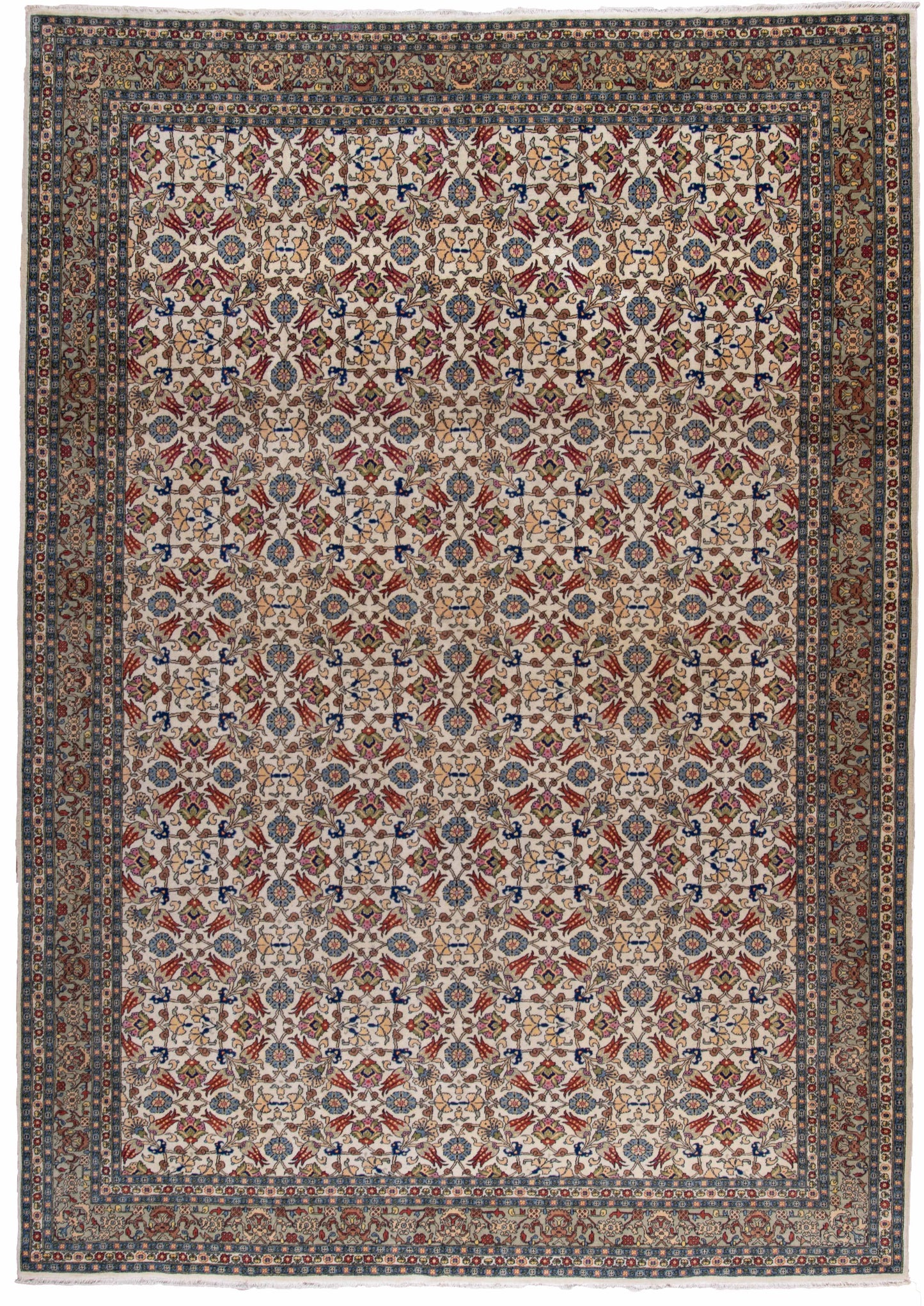 HAND MADE TURKISH "HEREKE" CARPET 7'6"X11'