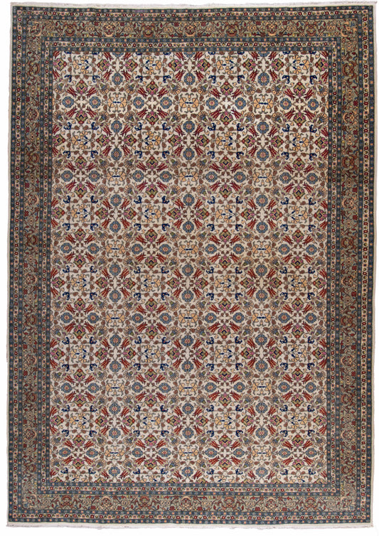 HAND MADE TURKISH "HEREKE" CARPET 7'6"X11'