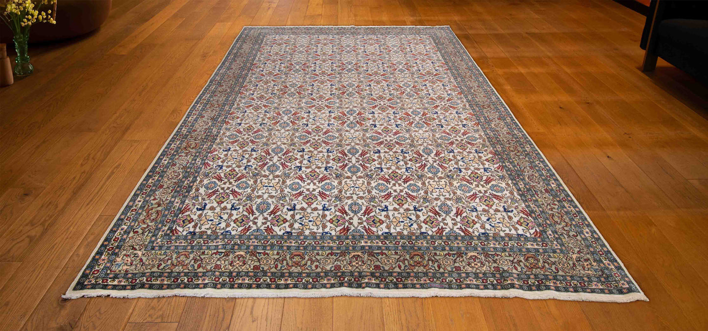 HAND MADE TURKISH "HEREKE" CARPET 7'6"X11'