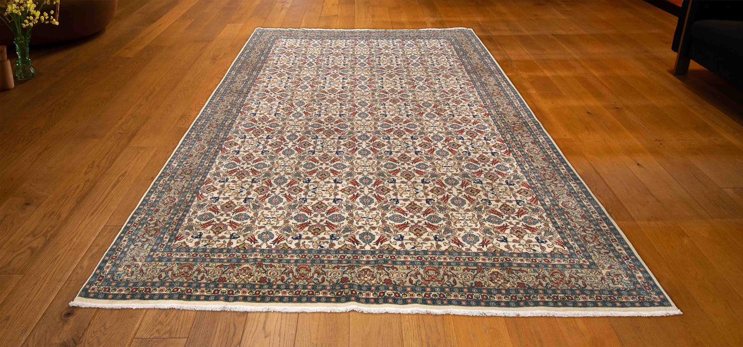 HAND MADE TURKISH "HEREKE" CARPET 7'6"X11'