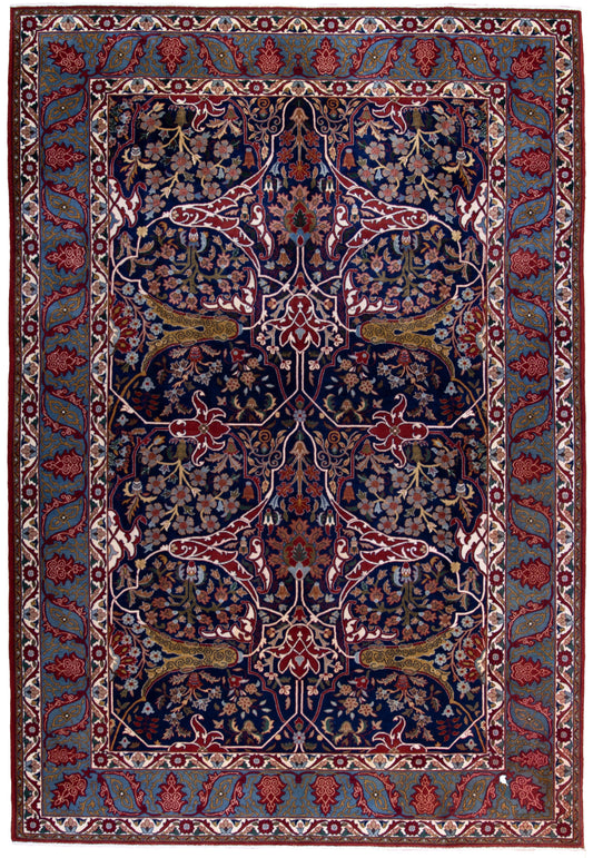 PERSIAN TEBRIZ HAND MADE CARPET 6'7"X9'9"